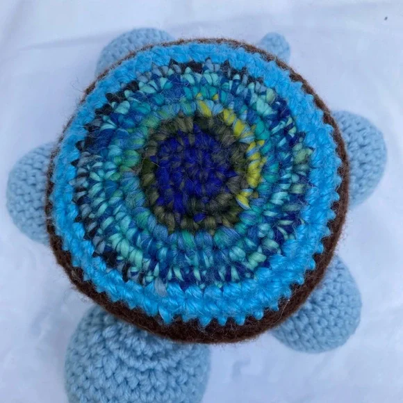 Handmade Crocheted Blue Turtle - Picture 6 of 8